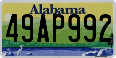 AL license plate 49AP992