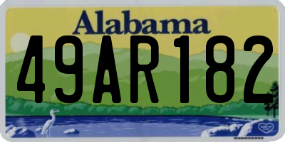 AL license plate 49AR182