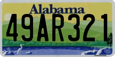AL license plate 49AR321