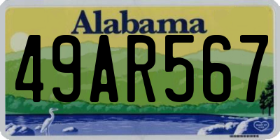 AL license plate 49AR567