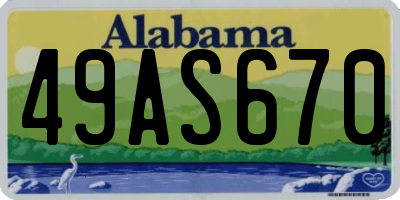 AL license plate 49AS670