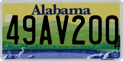 AL license plate 49AV200
