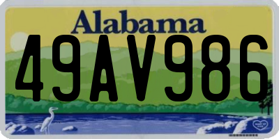 AL license plate 49AV986
