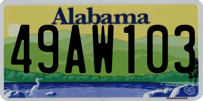 AL license plate 49AW103