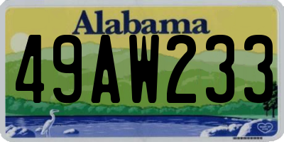 AL license plate 49AW233