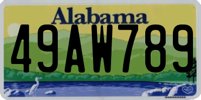 AL license plate 49AW789