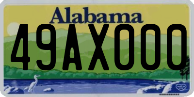 AL license plate 49AX000