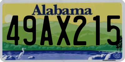 AL license plate 49AX215