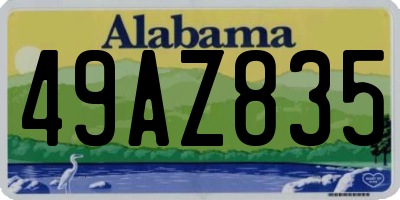 AL license plate 49AZ835