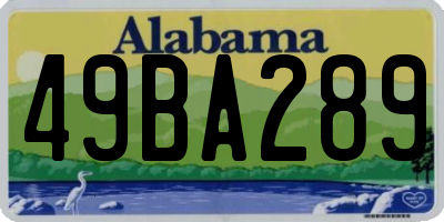 AL license plate 49BA289
