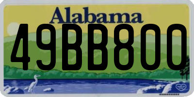 AL license plate 49BB800
