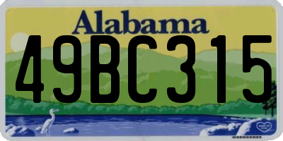 AL license plate 49BC315