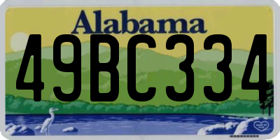 AL license plate 49BC334