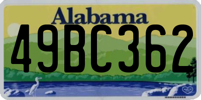 AL license plate 49BC362