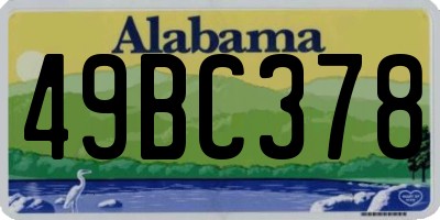 AL license plate 49BC378