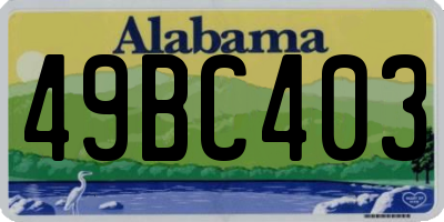 AL license plate 49BC403