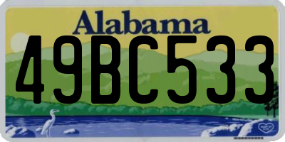 AL license plate 49BC533