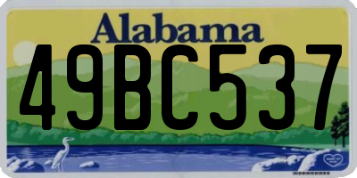 AL license plate 49BC537
