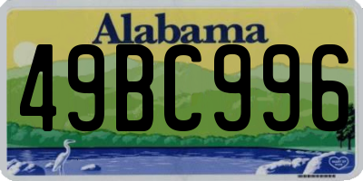 AL license plate 49BC996