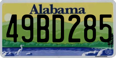 AL license plate 49BD285