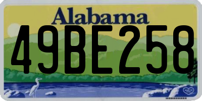 AL license plate 49BE258