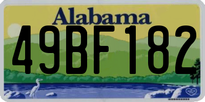 AL license plate 49BF182