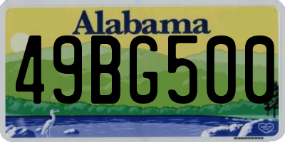 AL license plate 49BG500