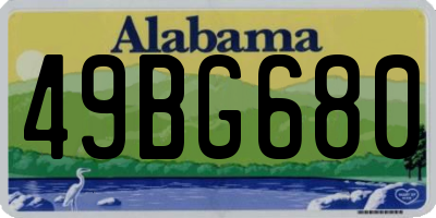 AL license plate 49BG680