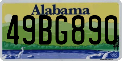 AL license plate 49BG890