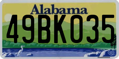 AL license plate 49BK035