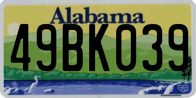 AL license plate 49BK039