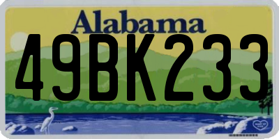 AL license plate 49BK233