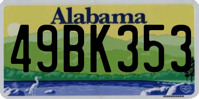 AL license plate 49BK353