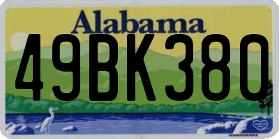 AL license plate 49BK380