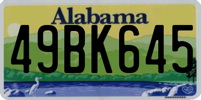 AL license plate 49BK645