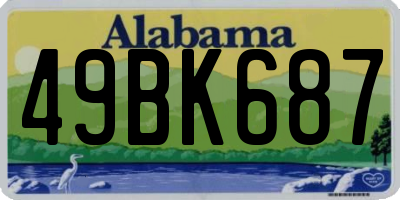 AL license plate 49BK687