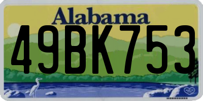 AL license plate 49BK753