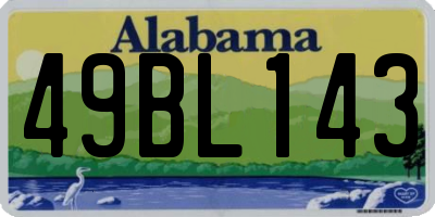 AL license plate 49BL143