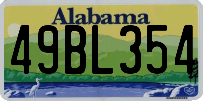 AL license plate 49BL354