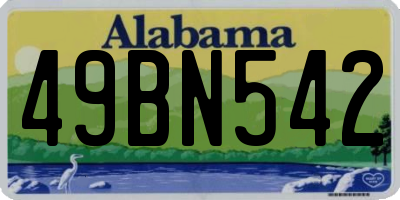 AL license plate 49BN542