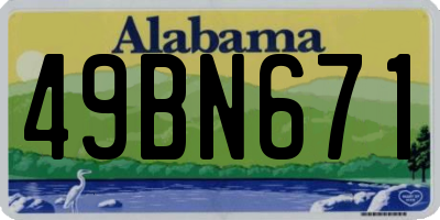 AL license plate 49BN671