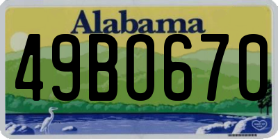 AL license plate 49BO670