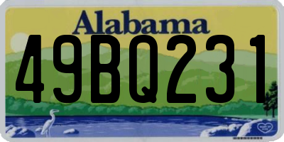AL license plate 49BQ231
