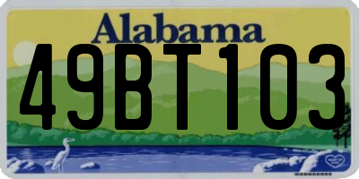 AL license plate 49BT103