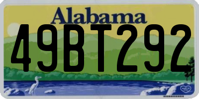 AL license plate 49BT292