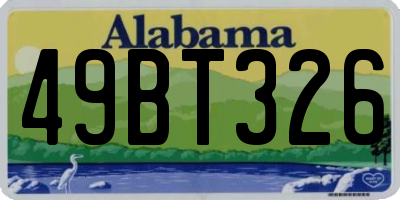 AL license plate 49BT326