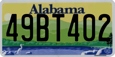 AL license plate 49BT402