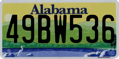 AL license plate 49BW536
