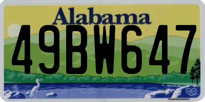 AL license plate 49BW647