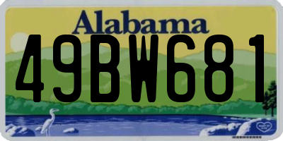 AL license plate 49BW681